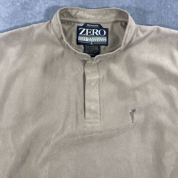 Zero Restriction‎ Golf Outerwear Men's Camel Vest Micro-suede Size XL 1/4 Snap - Picture 2 of 8